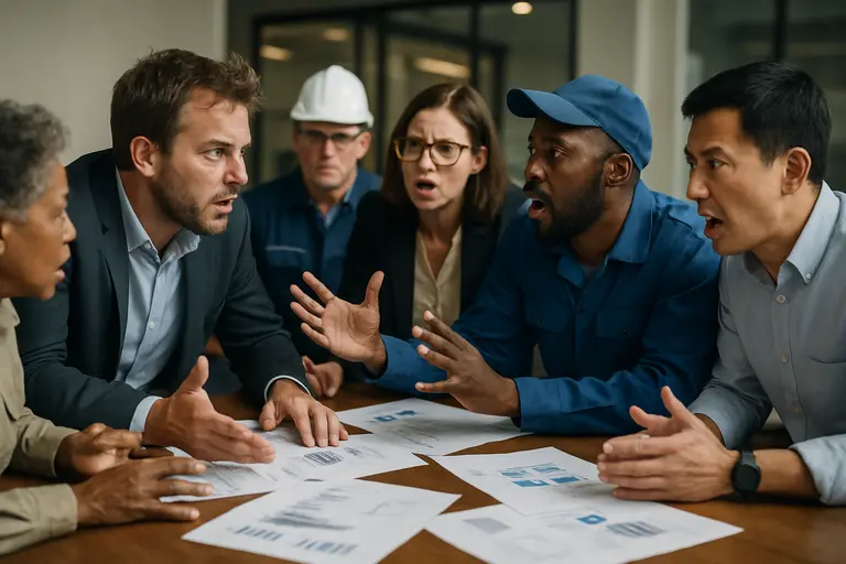 Buyer reviewing chemical sourcing records with regulatory and operations teams