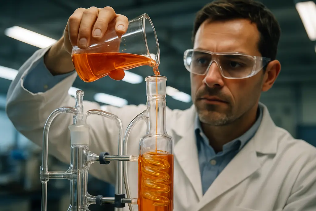 Continuous dispersant processing module inside a specialty chemical production area
