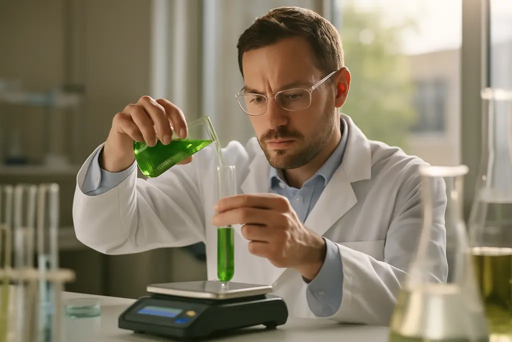 alternative feedstocks being evaluated in a chemical process development lab