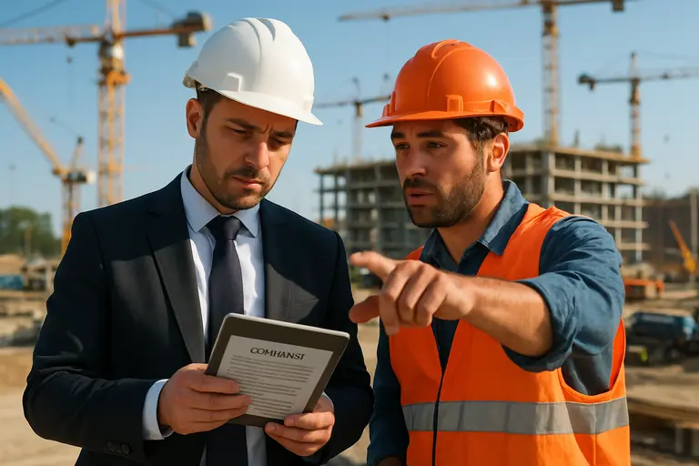 Contract checklist beside laboratory reports and purchasing documents