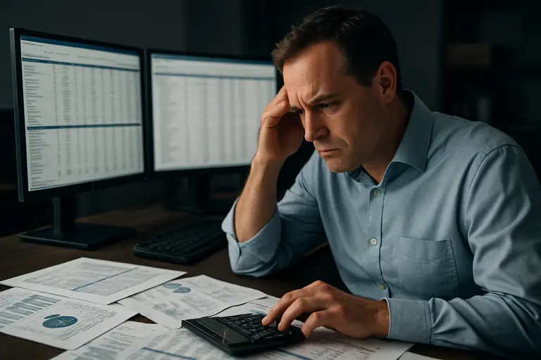 Financial worksheet beside regulatory application documents