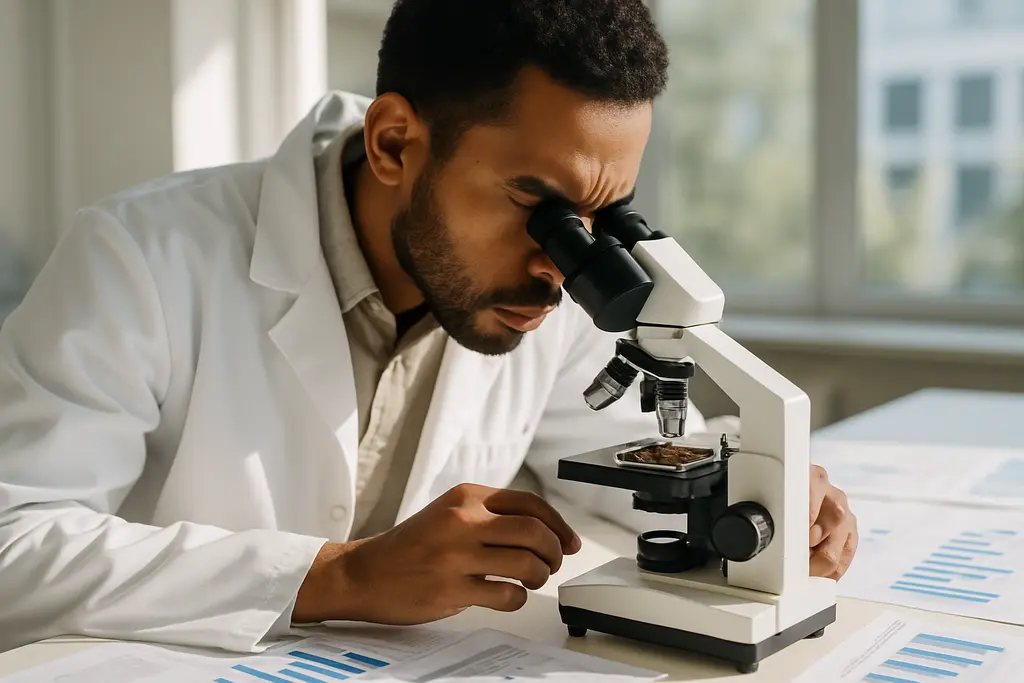 Glyphosate Review documents on a desk with lab samples and regulatory notes