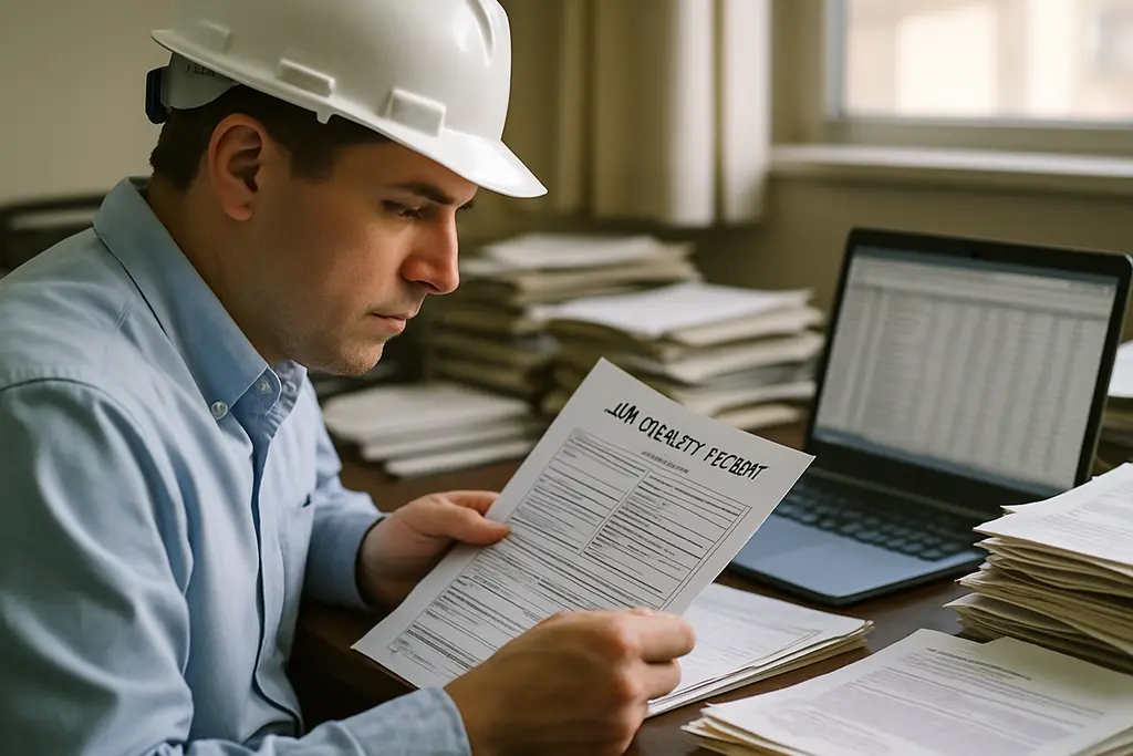 Permit files and emissions records for minor NSR permits on an industrial compliance desk