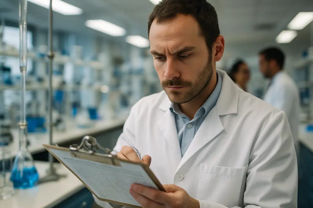 TSCA compliance documents reviewed beside chemical sample records